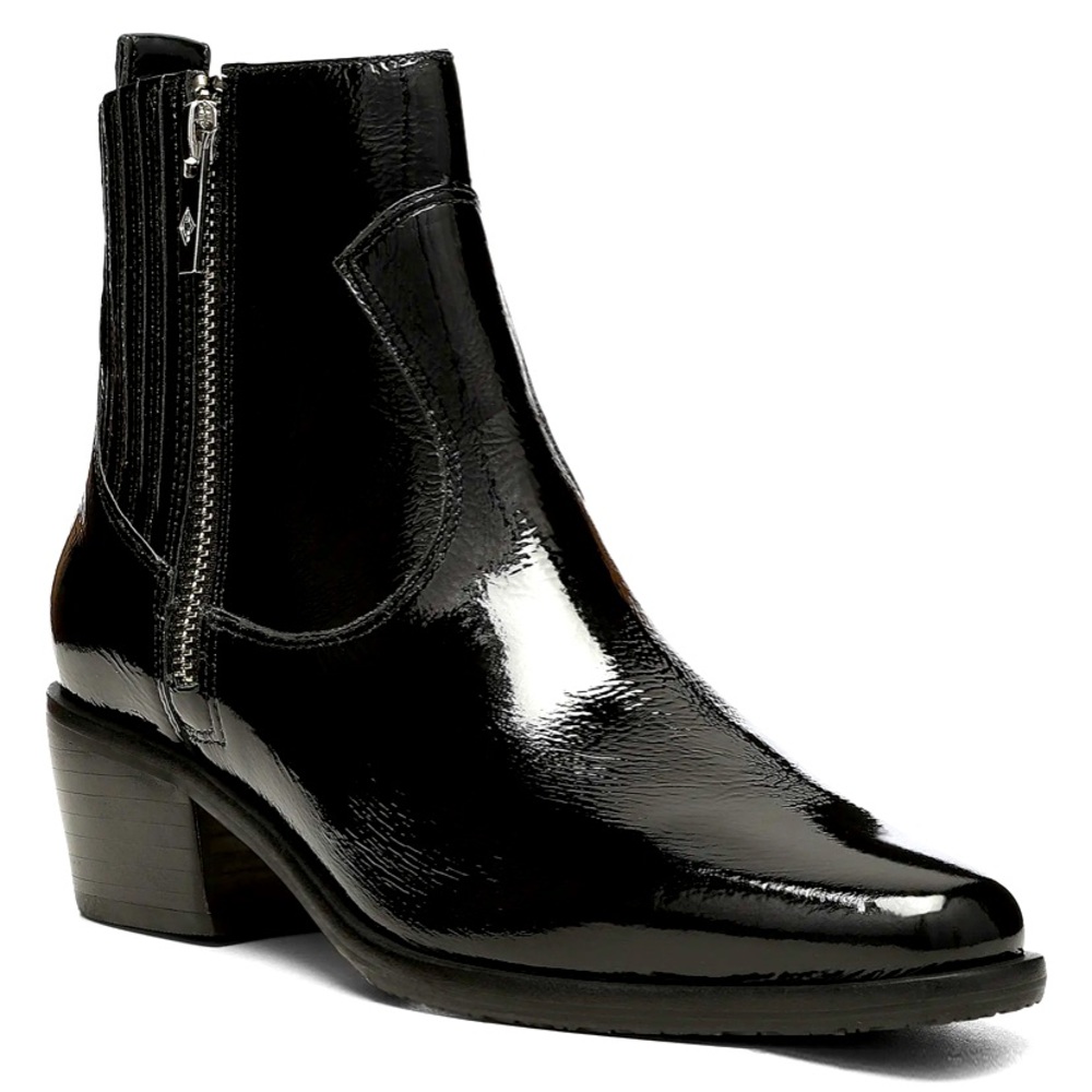 NIB Donald Pliner Marisol Booties in crinkle black leather 7M